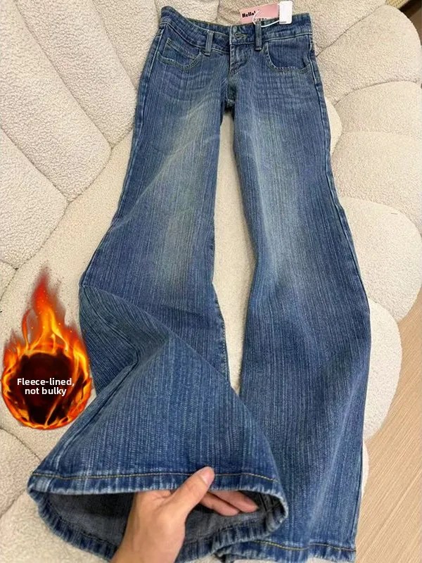 Low Waist Flared Denim Jeans Women's Fleece Lined Thickened Slimming Loose Bell Bottoms Straight Leg Casual American Retro
Low Waist Flared Denim Jeans Women's Fleece Lined Thickened Slimming Loose Bell Bottoms Straight Leg Casual American Retro