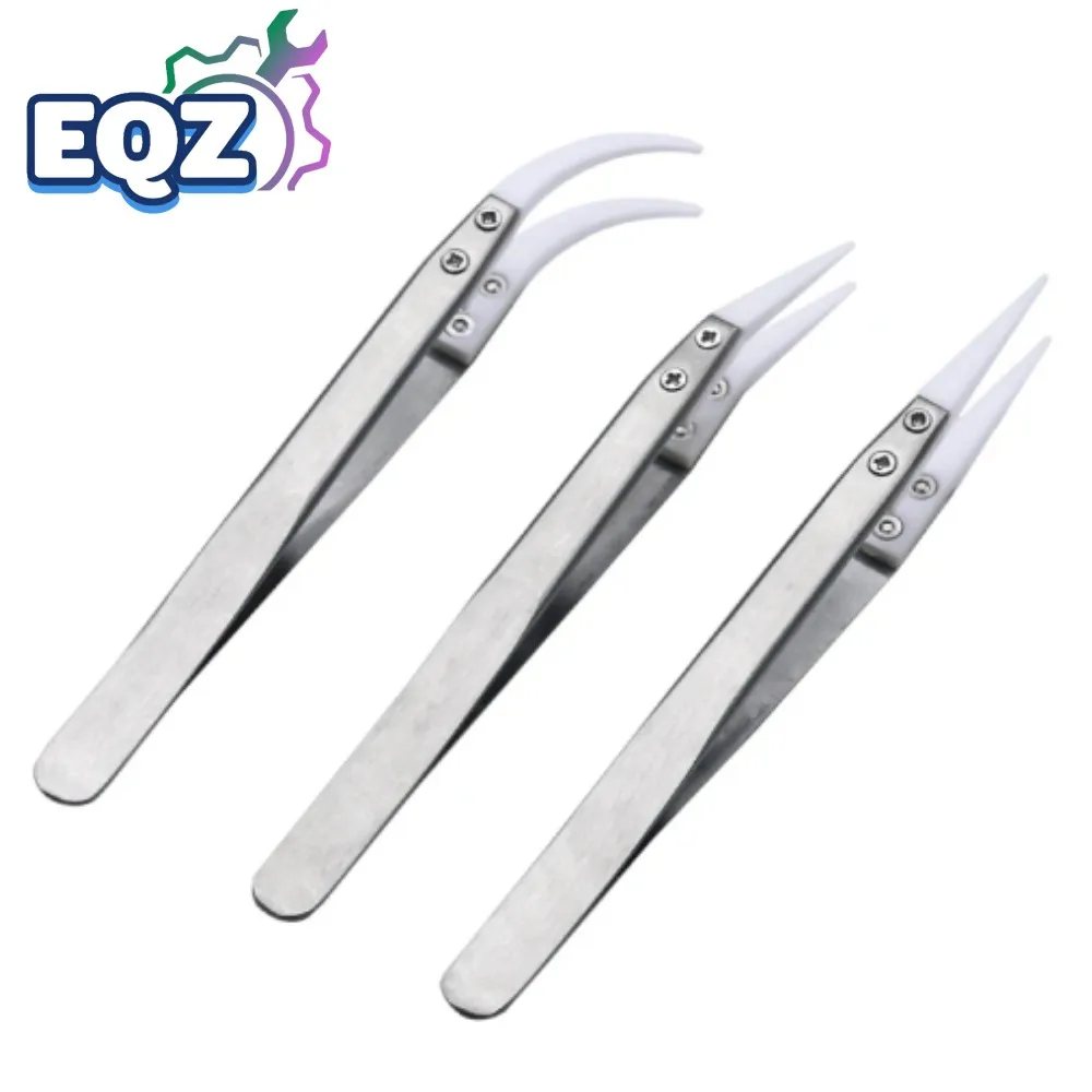 Ceramic Tweezers Heat Resistant Non Conductive Stainless Steel Body Multifunction Hand Tools Kits
Ceramic Tweezers Heat Resistant Non Conductive Stainless Steel Body Multifunction Hand Tools Kits