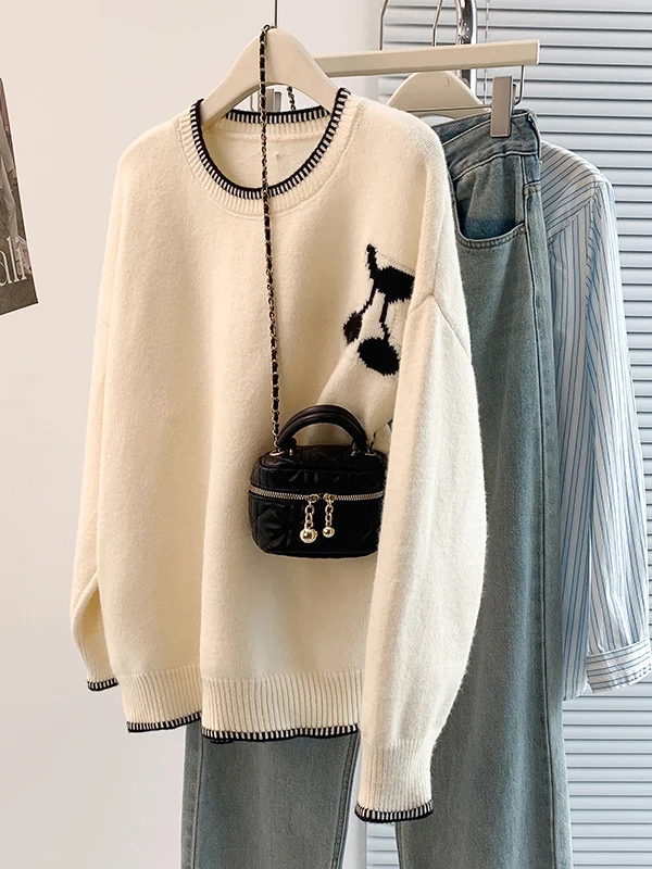 Женский вязаный свитер большого размера, пальто в Корейском стиле, Lazy Faion, антивозрастной круглый трикотаж с вышивкой, зимний трикотаж для поездок на работу
Женский вязаный свитер большого размера, пальто в Корейском стиле, Lazy Faion, антивозрастной круглый трикотаж с вышивкой, зимний трикотаж для поездок на работу