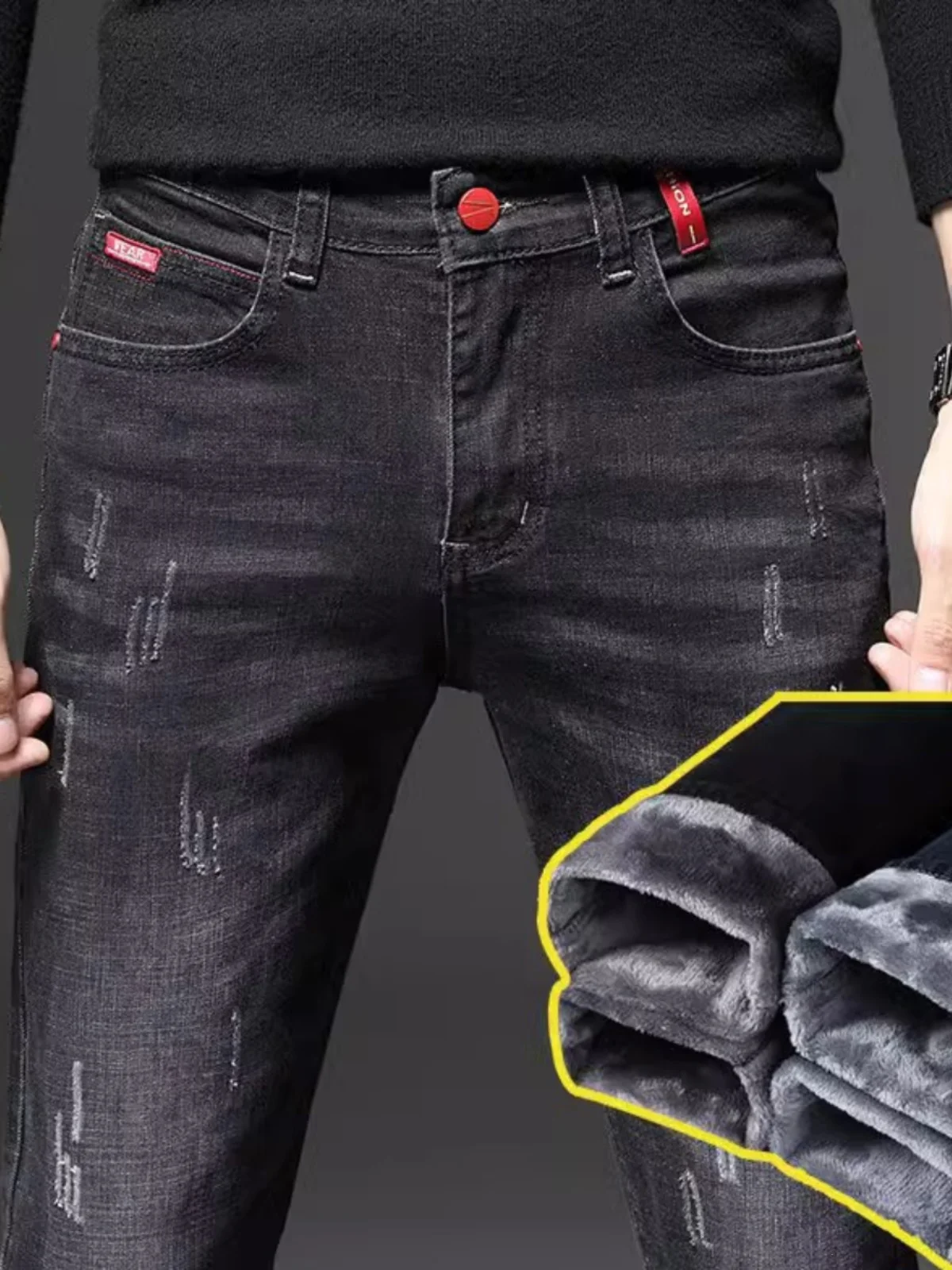 Thiened Fce Winter Jeans Men's Trendy High-End Bla Slim Fit Casual Long Pants High Elastici Youth ular Sle
Thiened Fce Winter Jeans Men's Trendy High-End Bla Slim Fit Casual Long Pants High Elastici Youth ular Sle