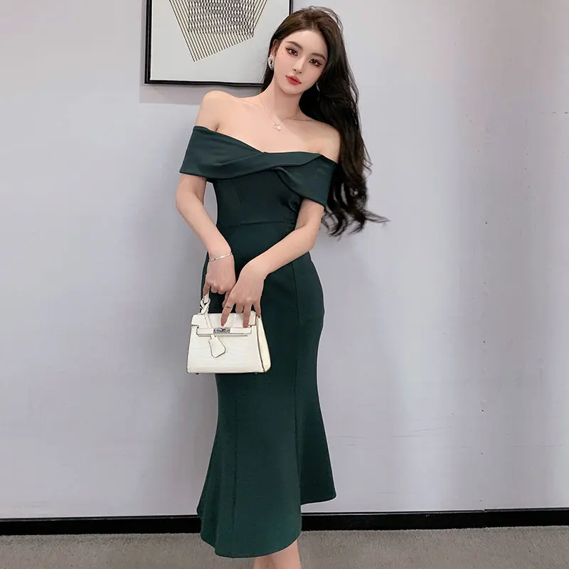 2023 summer new dress dress women's off-shoulder one-line neck high waist slim wrap hip fishtail dress annual meeting dress
2023 summer new dress dress women's off-shoulder one-line neck high waist slim wrap hip fishtail dress annual meeting dress