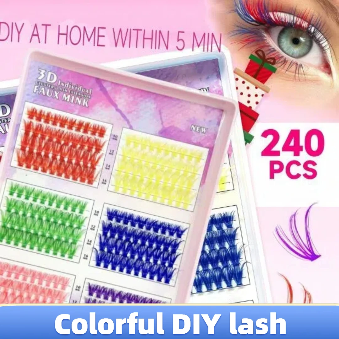 240Pcs High Capacity 24 Rows 40p ColoredFluffy Clusters 10-16mm Professional Manga DIY Strip Eyelash Tray For Cosplay Makeup
240Pcs High Capacity 24 Rows 40p ColoredFluffy Clusters 10-16mm Professional Manga DIY Strip Eyelash Tray For Cosplay Makeup