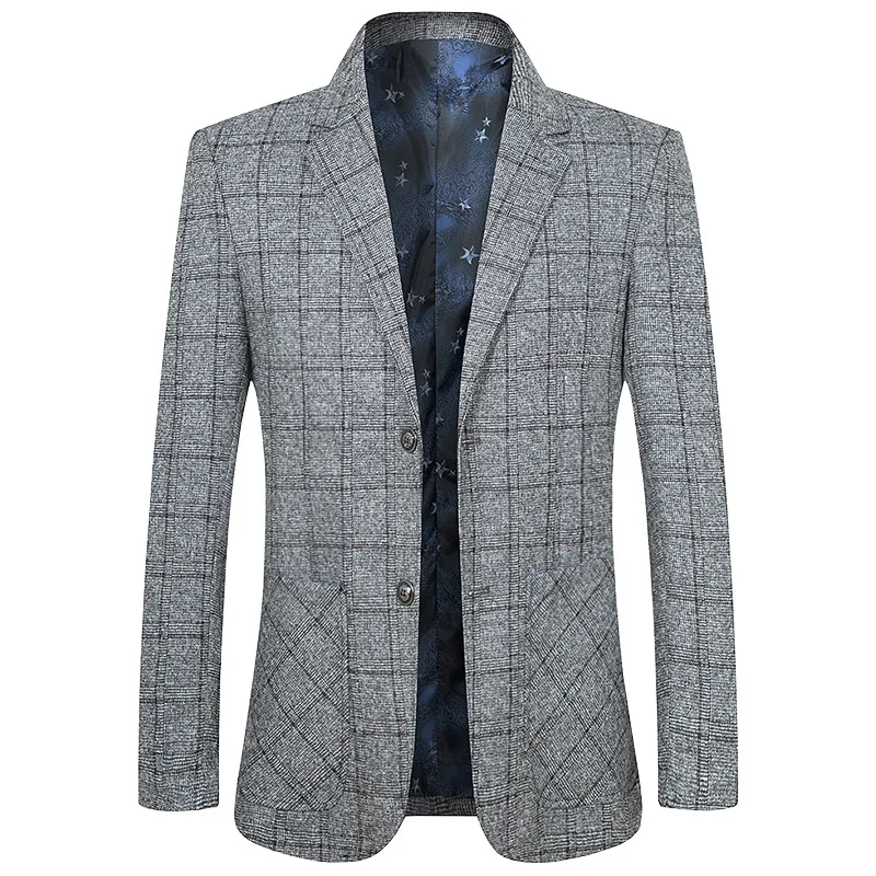 2025 Autumn Men Blazer Vintage Plaid Turn Down Collar Pocket Male Suit Coat Slim Single-breasted Long Sleeve Man Outerwear
2025 Autumn Men Blazer Vintage Plaid Turn Down Collar Pocket Male Suit Coat Slim Single-breasted Long Sleeve Man Outerwear