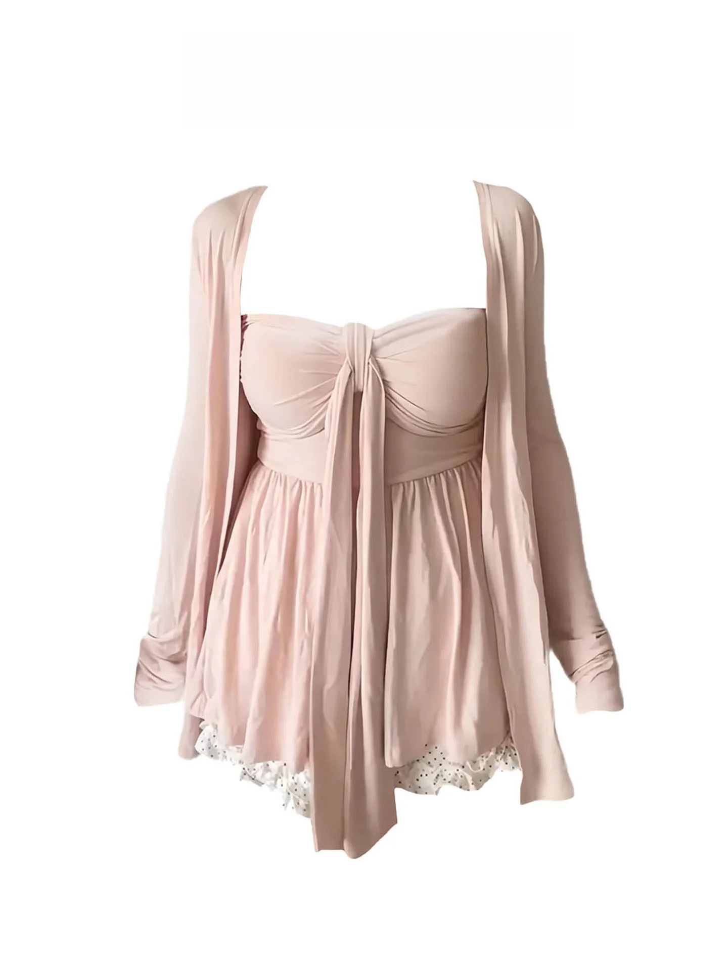 Sexy Girl Pure Desire Strapless Vest Women Summer Korean Style Gentle Pink Long Sleeve Open Cardigan Beautiful Top Set
Sexy Girl Pure Desire Strapless Vest Women Summer Korean Style Gentle Pink Long Sleeve Open Cardigan Beautiful Top Set