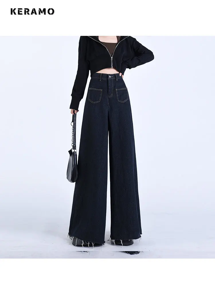 American Retro High Waist Baggy Black Tassels Jeans Pants Women Casual Loose Y2K Wide Leg Streetwear Oversized Denim Trouser
American Retro High Waist Baggy Black Tassels Jeans Pants Women Casual Loose Y2K Wide Leg Streetwear Oversized Denim Trouser