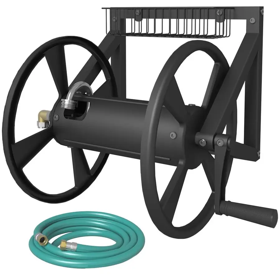 Wall Mounted Garden Hose Reel, Outdoor HeavyDuty Water Hoses Holder Winder, Holds 125 Ft of 5 8Inch Hose, with 3.9 ft Leader Hos
Wall Mounted Garden Hose Reel, Outdoor HeavyDuty Water Hoses Holder Winder, Holds 125 Ft of 5 8Inch Hose, with 3.9 ft Leader Hos