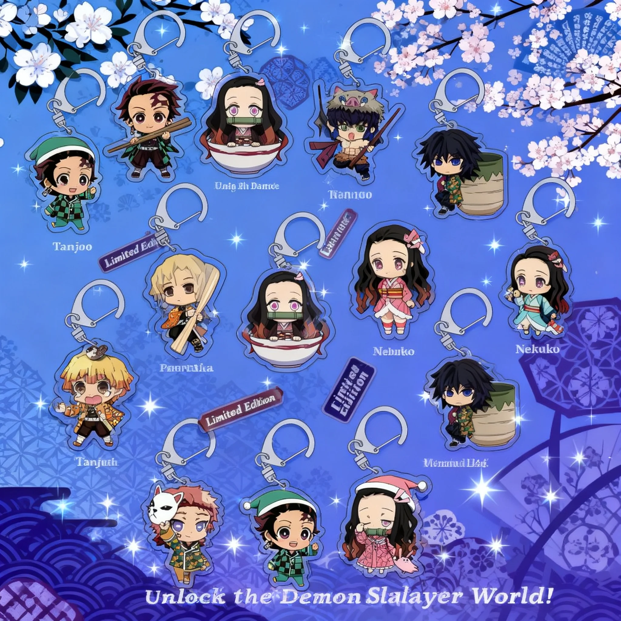Demon Slayer Tanjiro Nezuko Tokito Muichiro Clear Acrylic Double Sided Pendant Keychain
Demon Slayer Tanjiro Nezuko Tokito Muichiro Clear Acrylic Double Sided Pendant Keychain