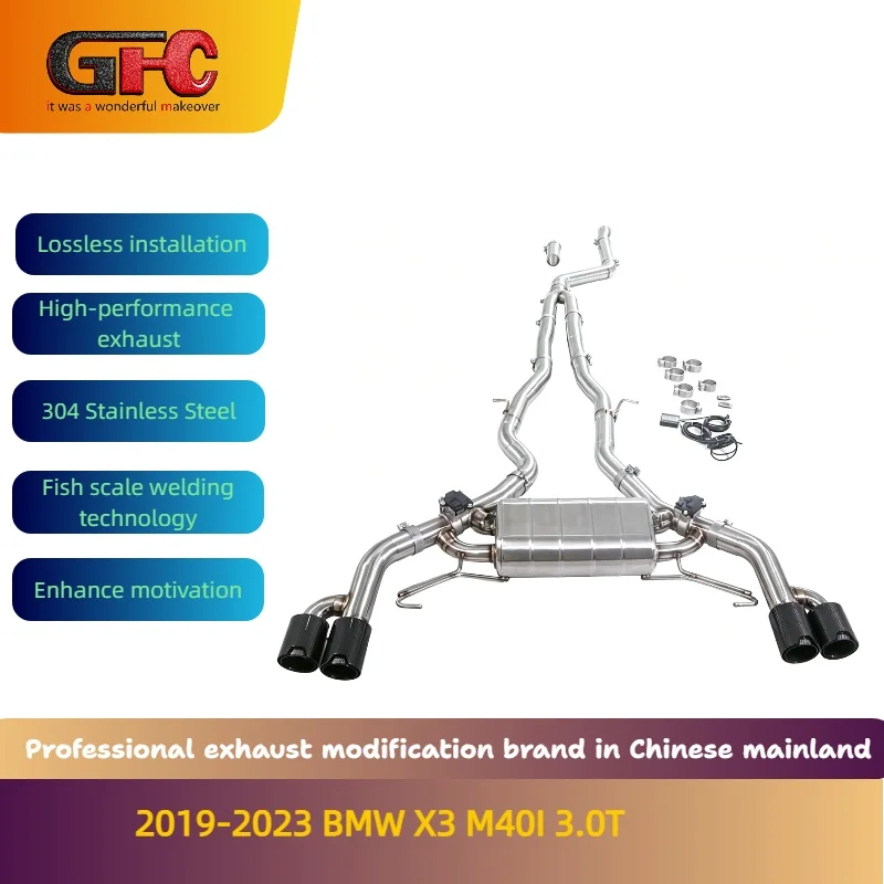 GFC Brand for the 2019-2023 BMW X3 M40I 3.0T Mid Rear Catback High-performance VariableValve Exhaust with Mufflers and Tips
GFC Brand for the 2019-2023 BMW X3 M40I 3.0T Mid Rear Catback High-performance VariableValve Exhaust with Mufflers and Tips