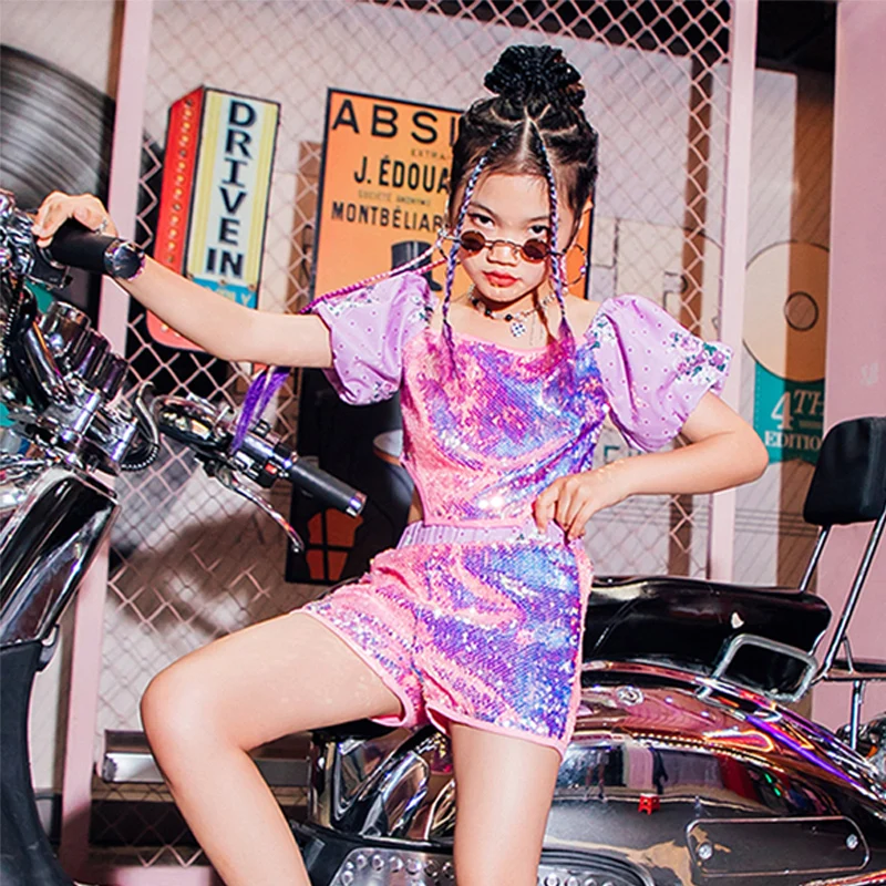Girls Purple Sequins Jazz Dance Costume Festival Clothing Kids Summer Catwalk Show Stage Clothes Hip Hop Dancer Outfit
Girls Purple Sequins Jazz Dance Costume Festival Clothing Kids Summer Catwalk Show Stage Clothes Hip Hop Dancer Outfit