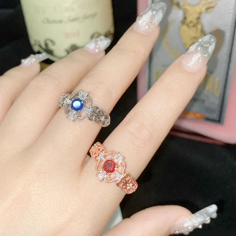 MDL Moissanit1 Style European And American Luxury Red Corundum Ring With Zirconia Diamonds 18K Plated
MDL Moissanit1 Style European And American Luxury Red Corundum Ring With Zirconia Diamonds 18K Plated