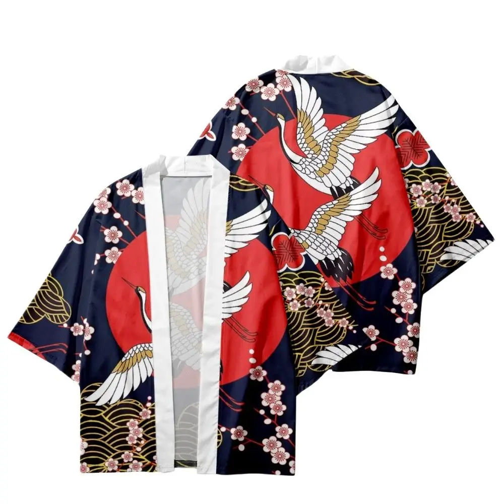 Traditional Crane Floral Printed Japanese Cosplay Cardigan Haori Beach Yukata Kimono Streetwear Women Men Shirts
Traditional Crane Floral Printed Japanese Cosplay Cardigan Haori Beach Yukata Kimono Streetwear Women Men Shirts