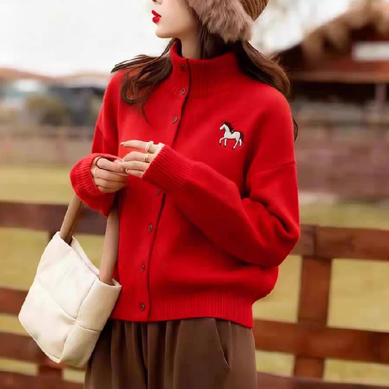 High-End Women's Knitted Sweater Half High Collar Inner Wear T-Shirt Overhead Style Casual Loose Fit Thickened Online Exclusive
High-End Women's Knitted Sweater Half High Collar Inner Wear T-Shirt Overhead Style Casual Loose Fit Thickened Online Exclusive