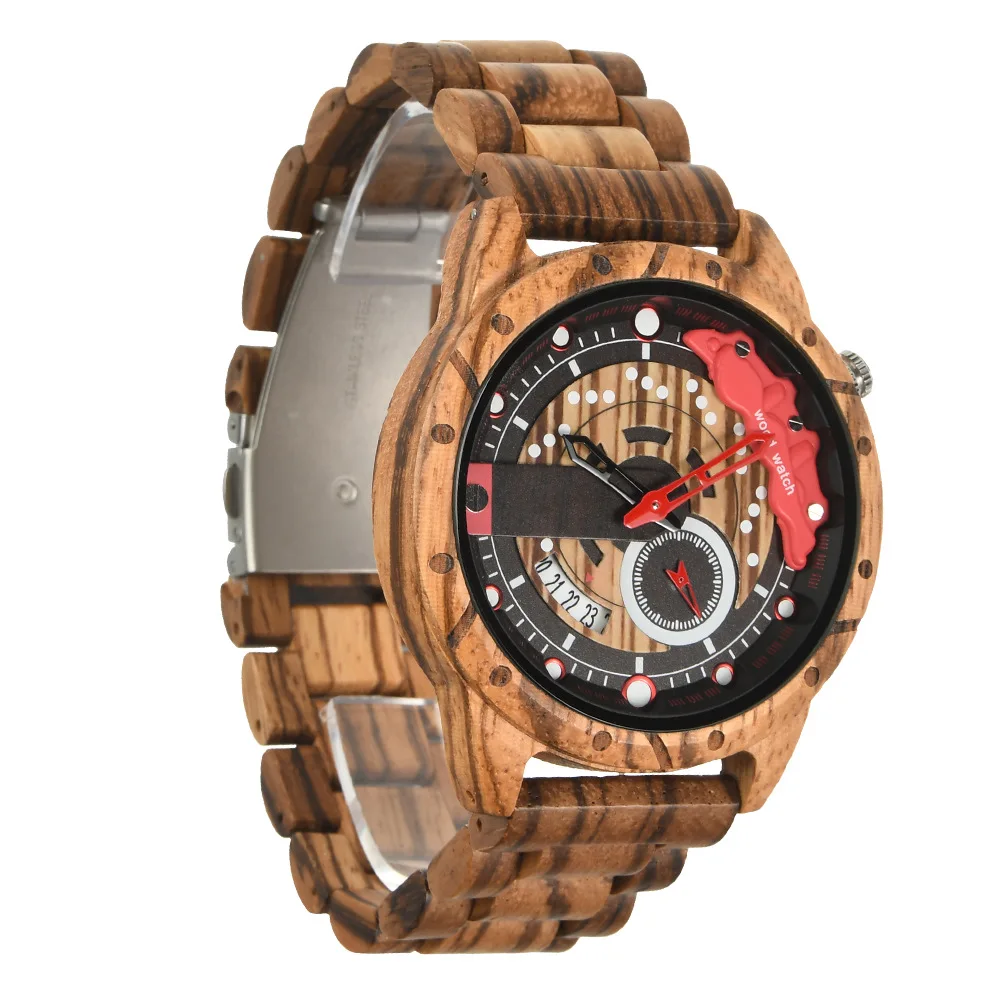 Outdoor Racing Brake Disk Sport Quartz Watch Men's Wooden Wristwatch Luminous Big Dial Fashion Personality Wood Watch
Outdoor Racing Brake Disk Sport Quartz Watch Men's Wooden Wristwatch Luminous Big Dial Fashion Personality Wood Watch