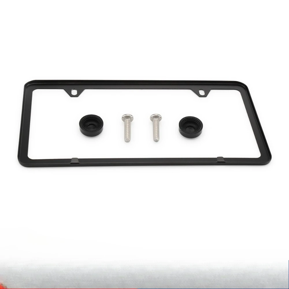 Stainless Steel License Plate Frame w Screw Caps Thin 2 Hole- Silm Black
Stainless Steel License Plate Frame w Screw Caps Thin 2 Hole- Silm Black