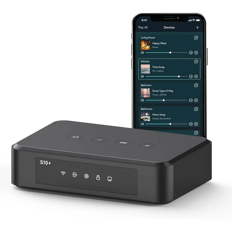 Аудиоприемник S10+ AirPlay, мультикомнатная стереосистема с выходом SPDIF, музыкальным стримером Wi-Fi и Bluetooth, музыкальным потоком HD без потерь
Аудиоприемник S10+ AirPlay, мультикомнатная стереосистема с выходом SPDIF, музыкальным стримером Wi-Fi и Bluetooth, музыкальным потоком HD без потерь