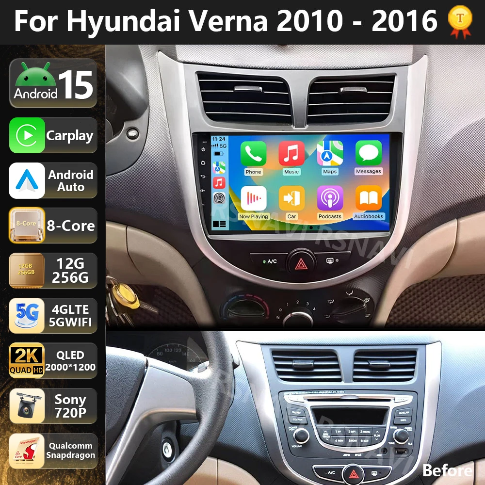 Автомагнитола Qualcomm Android 15 для Hyundai Solaris Verna Accent 1 2010-2016 с Carplay, навигацией GPS, мультимедийным плеером и DVD-плеером
Автомагнитола Qualcomm Android 15 для Hyundai Solaris Verna Accent 1 2010-2016 с Carplay, навигацией GPS, мультимедийным плеером и DVD-плеером