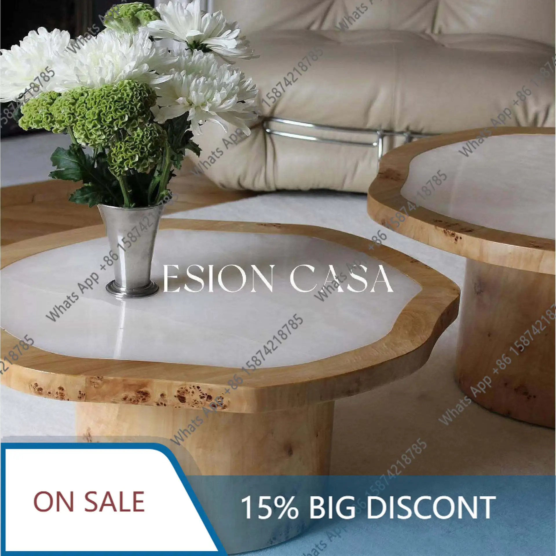 Jo Medieval Style White Jade Marble Coffee Table Living Room Home Designer Creative Tree Tumor Cream Wind
Jo Medieval Style White Jade Marble Coffee Table Living Room Home Designer Creative Tree Tumor Cream Wind
