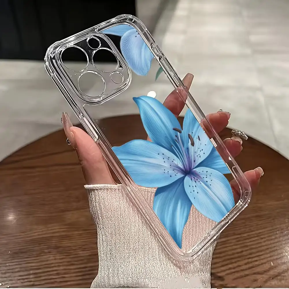 Blue flower TPU transparent phone case suitable for iPhone 17 16 15 14 13 12 11 Pro/Max/Plus anti drop and shockproof back cover
Blue flower TPU transparent phone case suitable for iPhone 17 16 15 14 13 12 11 Pro/Max/Plus anti drop and shockproof back cover