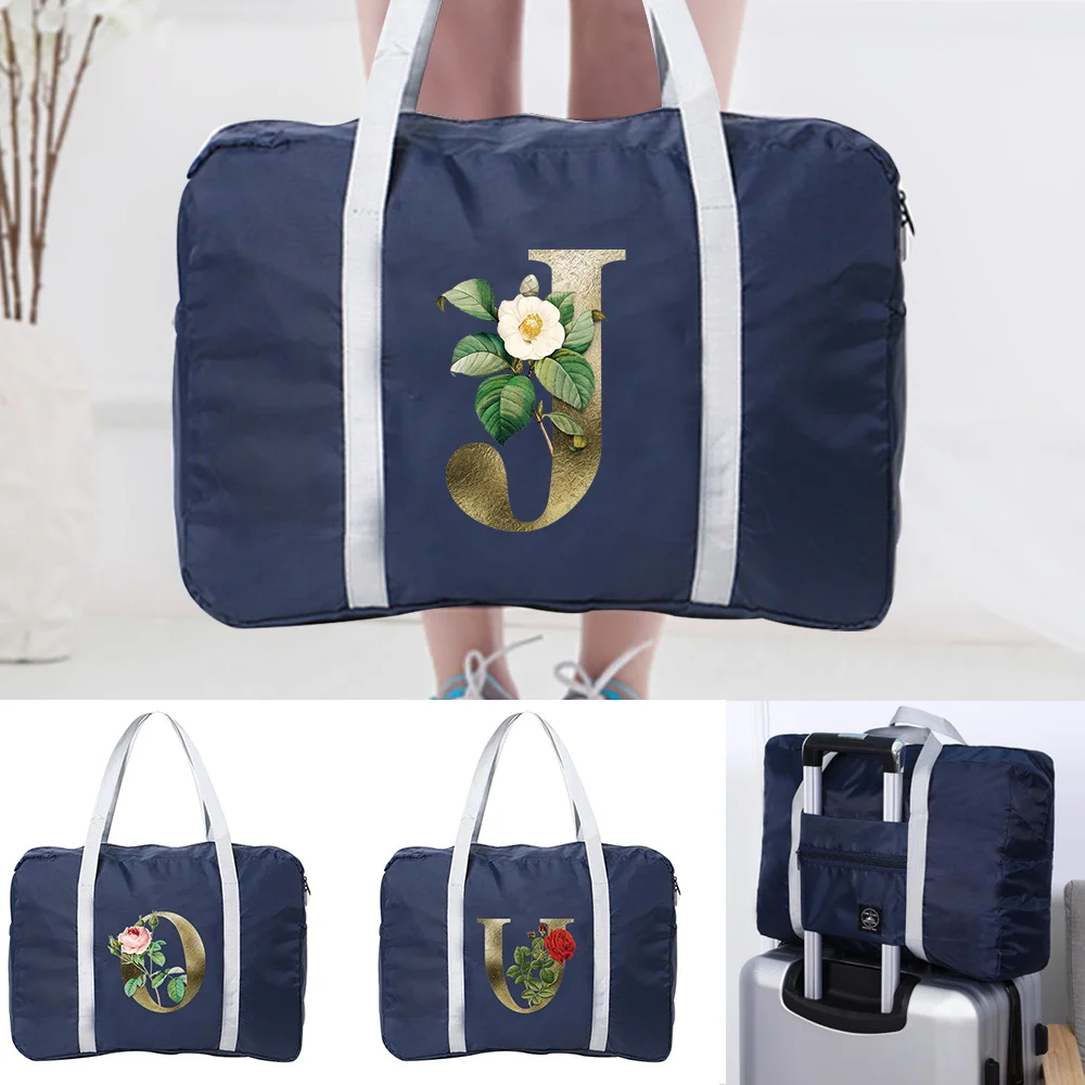 Portable Travel Bag Large Capacity Foldable Luggage Bags Unisex WaterProof Handbag Golden-flower Letter Clothes Storage Bags
Portable Travel Bag Large Capacity Foldable Luggage Bags Unisex WaterProof Handbag Golden-flower Letter Clothes Storage Bags
