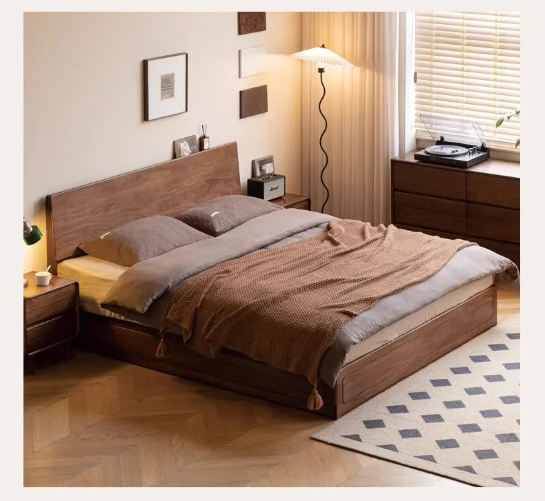 All solid wood bed North American black walnut storage box bed Small apartment furniture Double bed Log all solid wood
All solid wood bed North American black walnut storage box bed Small apartment furniture Double bed Log all solid wood