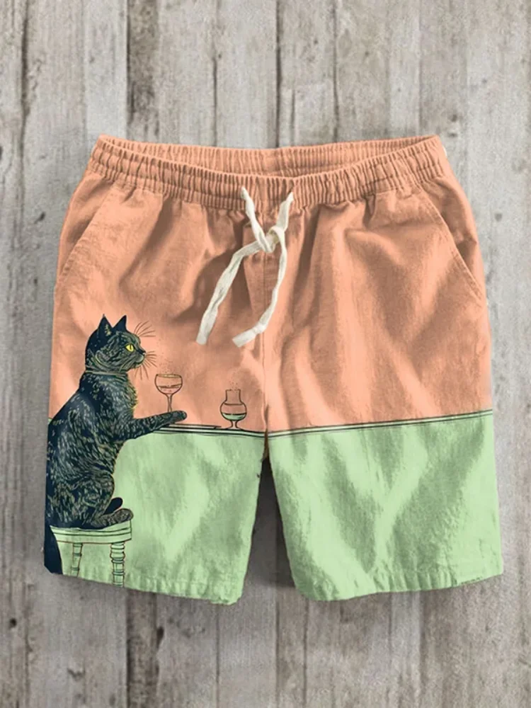 Men's Cat Chilling With Coffee Print Casual Shorts Bohemian Summer Elastic Waisted Drawstring Pokets Bottoms Oversized Chic
Men's Cat Chilling With Coffee Print Casual Shorts Bohemian Summer Elastic Waisted Drawstring Pokets Bottoms Oversized Chic