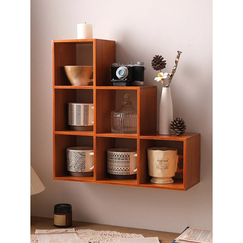 *Wooden multi grid storage rack, tea set and teapot display rack, desktop grid rack
*Wooden multi grid storage rack, tea set and teapot display rack, desktop grid rack