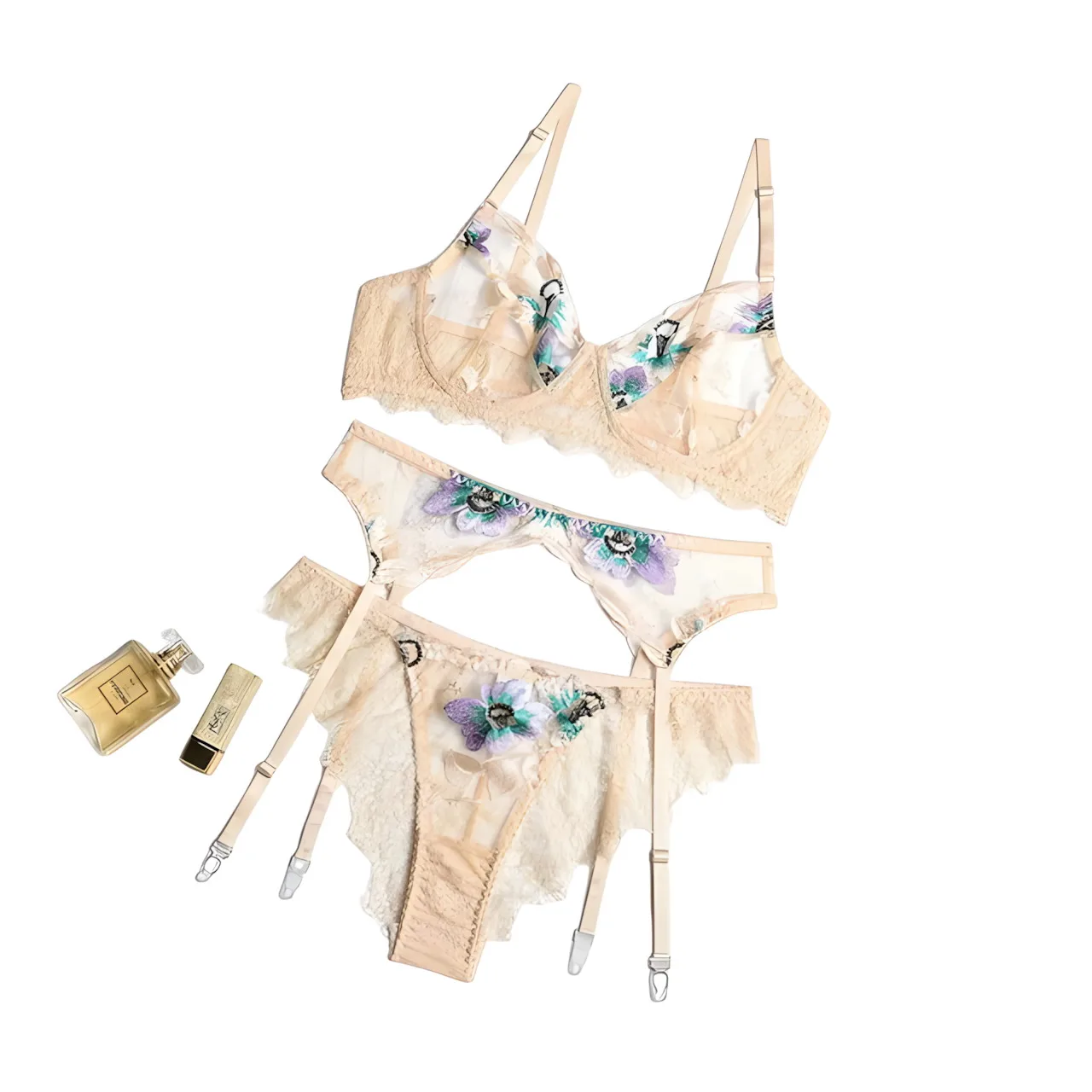 Top Fashion Sexy Women Transparent Bra Set Garters Embroidery Lace Mesh Three-point Erotic Set Spaghetti Strap Bra and Panty Set
Top Fashion Sexy Women Transparent Bra Set Garters Embroidery Lace Mesh Three-point Erotic Set Spaghetti Strap Bra and Panty Set