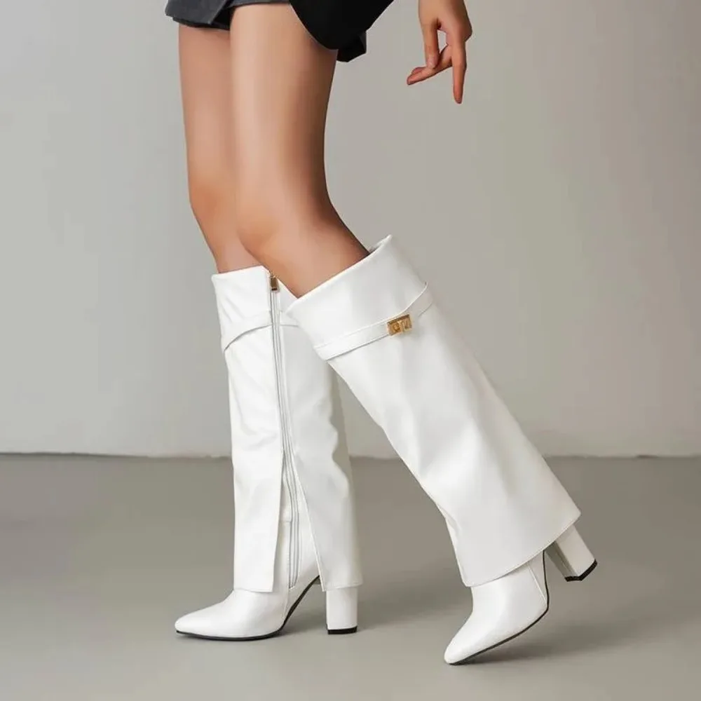 Winter Autumn New Style Fashion European Style Knee-high Boots Pointed Tip Metal Decoration High Heels Women's Boots High 10cm
Winter Autumn New Style Fashion European Style Knee-high Boots Pointed Tip Metal Decoration High Heels Women's Boots High 10cm