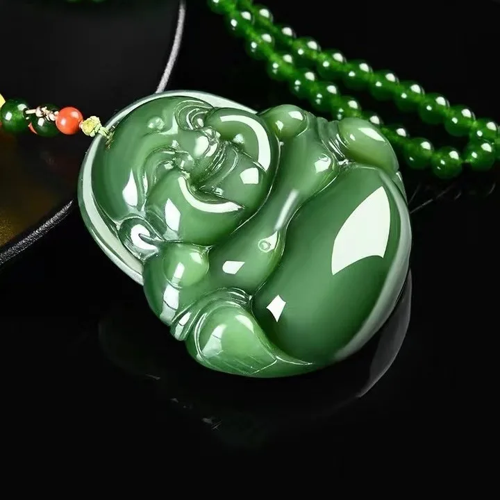 Hetian Green Jade Maitreya Buddha Pendant Necklace Mother's Day Gift for Mom & Mother-in-Law
Hetian Green Jade Maitreya Buddha Pendant Necklace Mother's Day Gift for Mom & Mother-in-Law