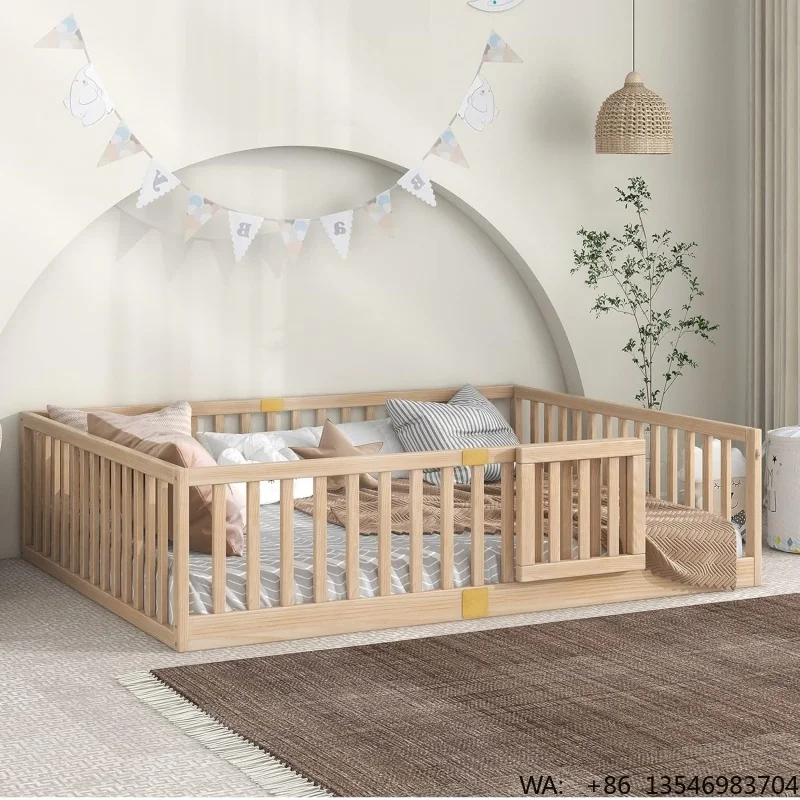 Custom Natural Queen Floor Bed Montessori Floor Bed for Kids Solid Wood Kids Floor Beds Frame with Safety Guardrails Door
Custom Natural Queen Floor Bed Montessori Floor Bed for Kids Solid Wood Kids Floor Beds Frame with Safety Guardrails Door