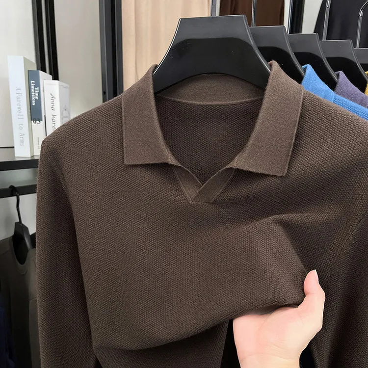 Мужская трикотажная футболка с длинным рукавом, V-образным вырезом, приталенного кроя, модная, весенне-осенняя, легкая, из смесовой шерсти, прямого кроя, для делового и повседневного стиля
Мужская трикотажная футболка с длинным рукавом, V-образным вырезом, приталенного кроя, модная, весенне-осенняя, легкая, из смесовой шерсти, прямого кроя, для делового и повседневного стиля