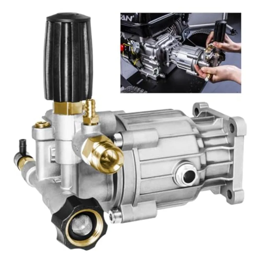 Pressure Washer Pump 3/4" Shaft 3400PSI 2.5GPM Horizontal Power Washer Pump With Anti-seize Self-Priming Replacement Pressure W
Pressure Washer Pump 3/4" Shaft 3400PSI 2.5GPM Horizontal Power Washer Pump With Anti-seize Self-Priming Replacement Pressure W