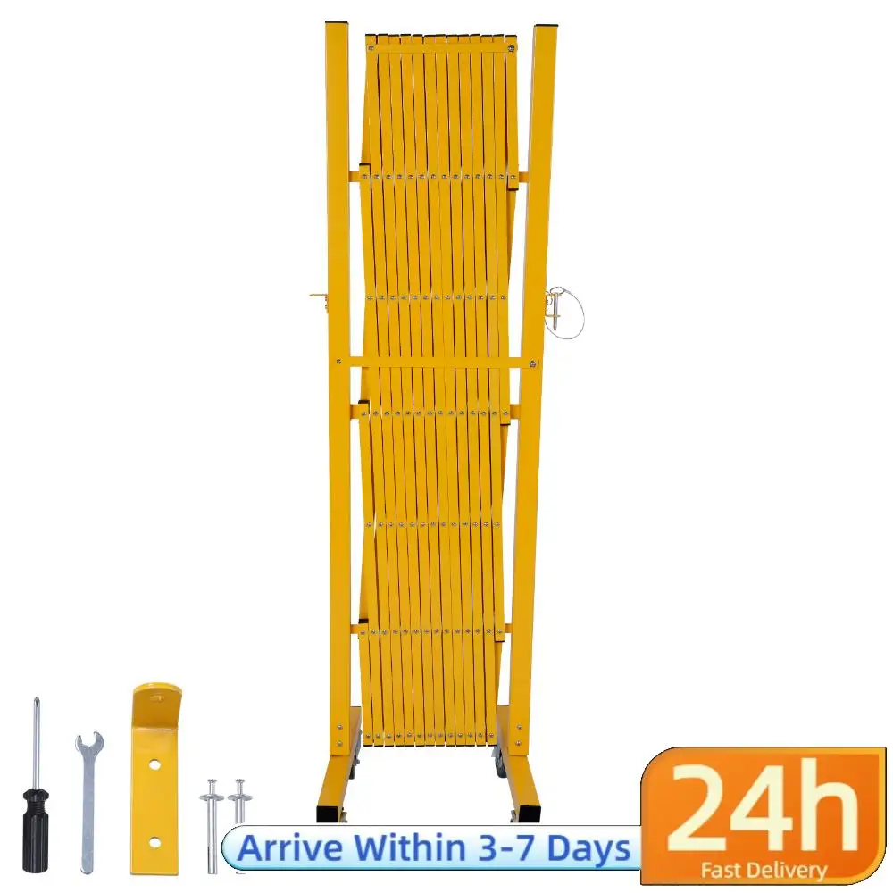 Aluminum Retractable Fence with Casters Folding Safety Gate Railing 0-180 Degree Rotating for Garage Home School Warehouse
Aluminum Retractable Fence with Casters Folding Safety Gate Railing 0-180 Degree Rotating for Garage Home School Warehouse