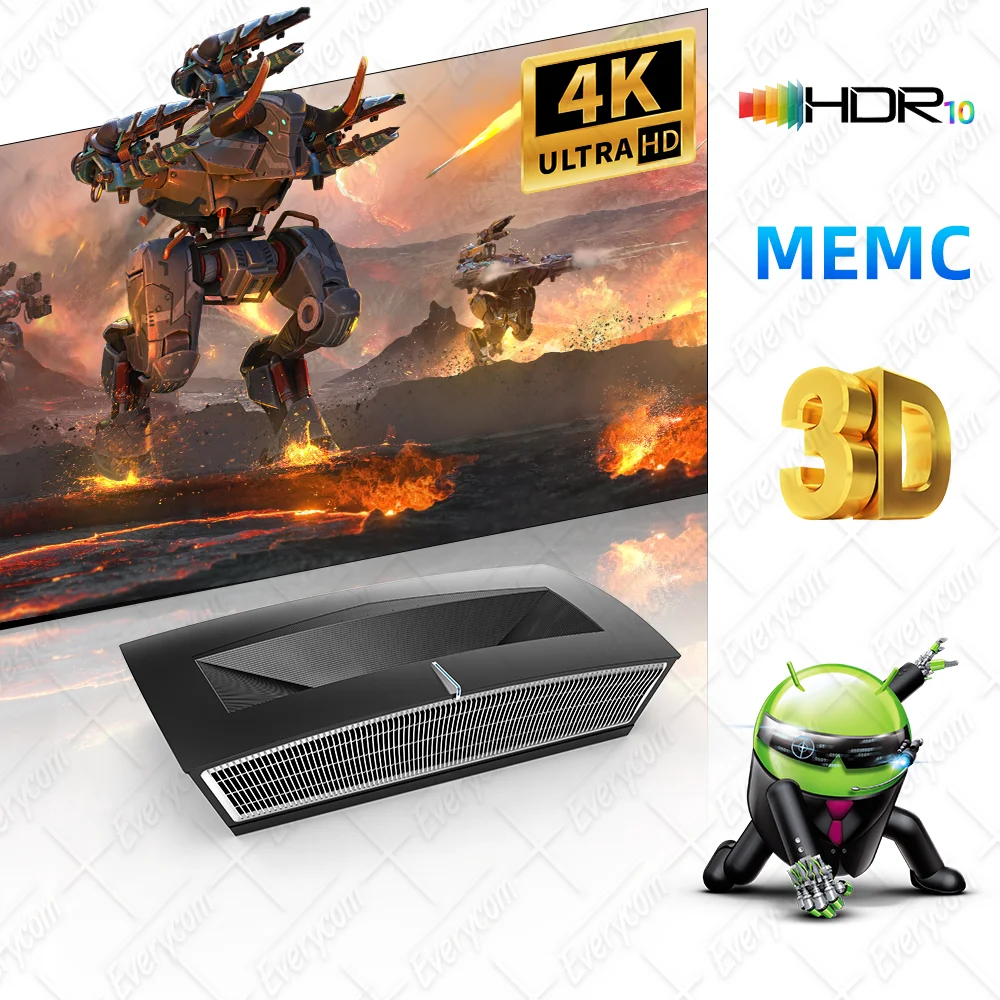 6000 CVIA / 4200 ISO Triple Laser Projector 4k Android 9 Projecteur 4k Proyector Video Projector Beamer Laser Projector