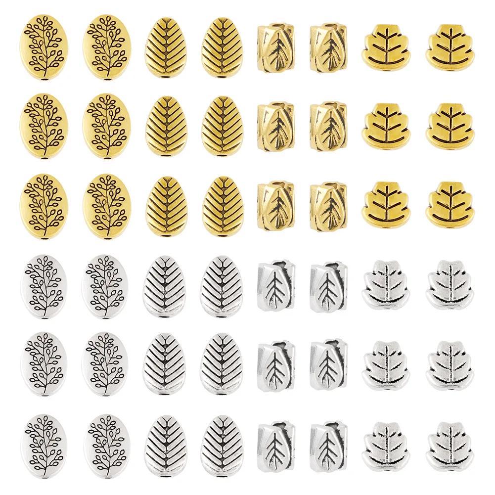 120pcs Leaf Pattern Tibetan Style Alloy Beads Antique Mixed Color Loose Spacer Bead Charms Bracelet Necklace DIY Jewelry Making
120pcs Leaf Pattern Tibetan Style Alloy Beads Antique Mixed Color Loose Spacer Bead Charms Bracelet Necklace DIY Jewelry Making