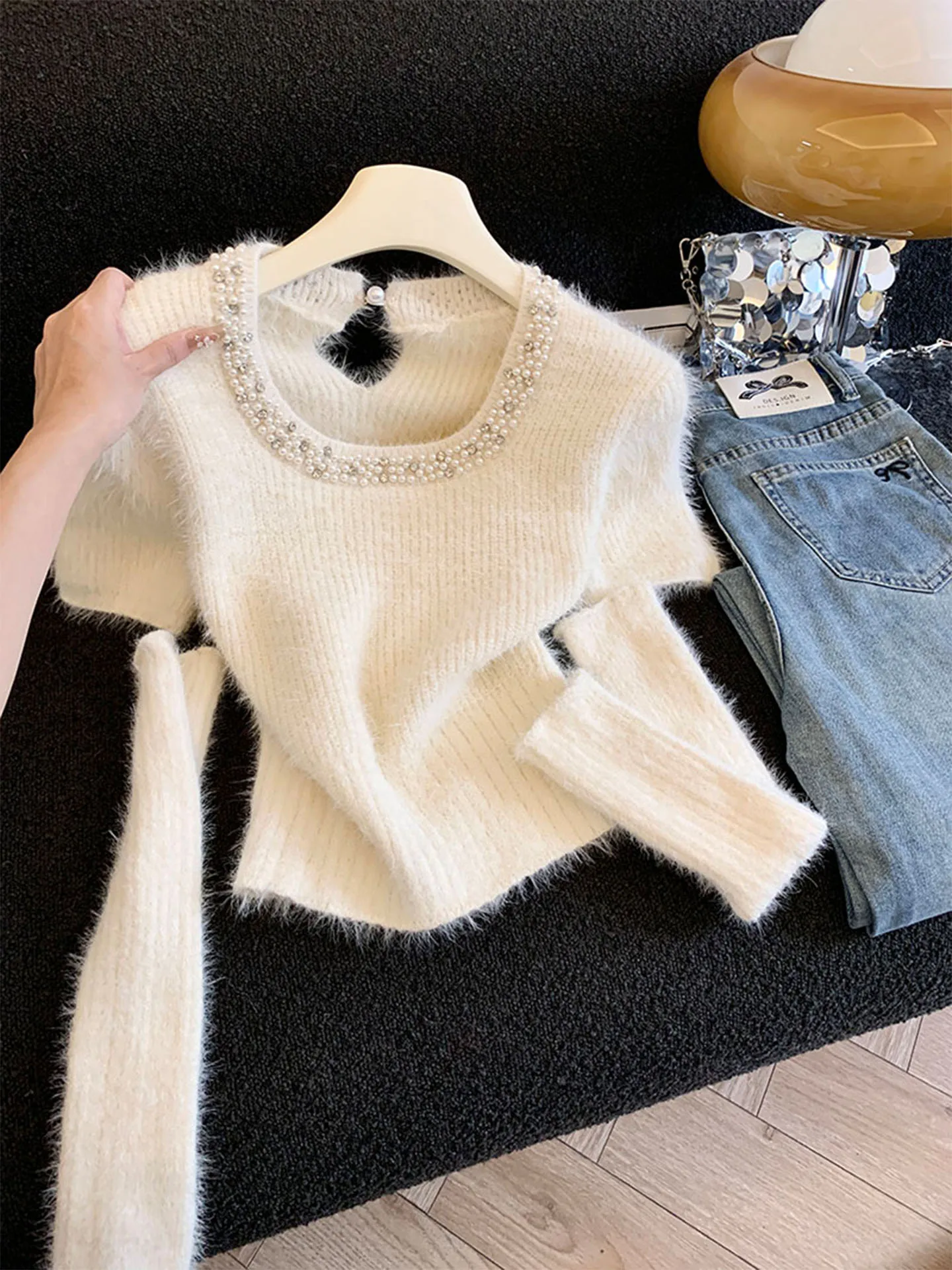Emily Clud Pure Desire ort Knitted Sweater Women's Autumn Winter Removable Sve Pi Pearl Long Sve Soft Knitwear
Emily Clud Pure Desire ort Knitted Sweater Women's Autumn Winter Removable Sve Pi Pearl Long Sve Soft Knitwear