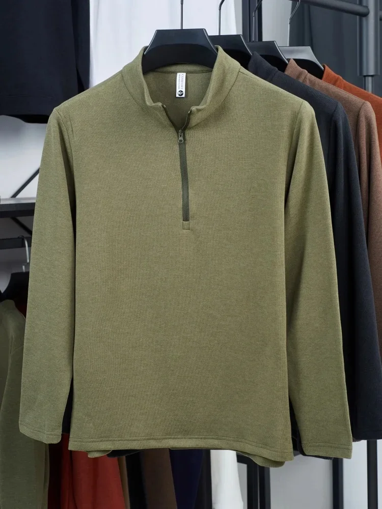 New Autumn and winter High quality Men's long sleeved T-shirt double-sided velvet comfortable and warm half zipper casual top
New Autumn and winter High quality Men's long sleeved T-shirt double-sided velvet comfortable and warm half zipper casual top