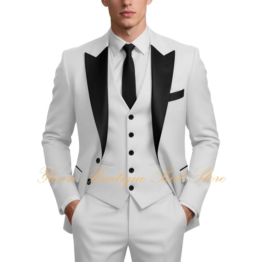 Mens Tuxedo Suit Set 3 Pieces One Button Blazer Vest and Pants Suits for Dinner Prom Wedding Party Business Men's Suit
Mens Tuxedo Suit Set 3 Pieces One Button Blazer Vest and Pants Suits for Dinner Prom Wedding Party Business Men's Suit