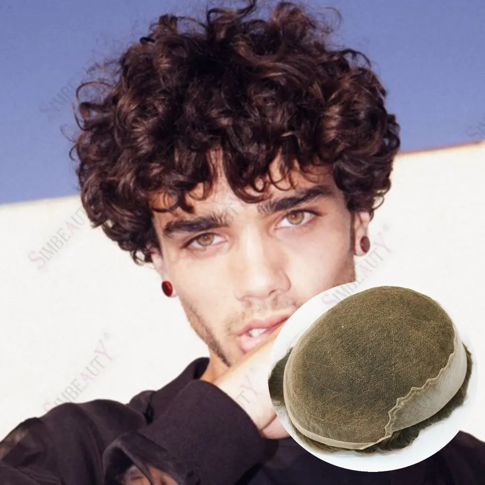 Men's 26mm Curly Natural Hairline Q6 Swiss Lace Front PU Base Human Hair Toupee Brown 1B50 Grey Hair Wig Replacement Prosthesis
Men's 26mm Curly Natural Hairline Q6 Swiss Lace Front PU Base Human Hair Toupee Brown 1B50 Grey Hair Wig Replacement Prosthesis