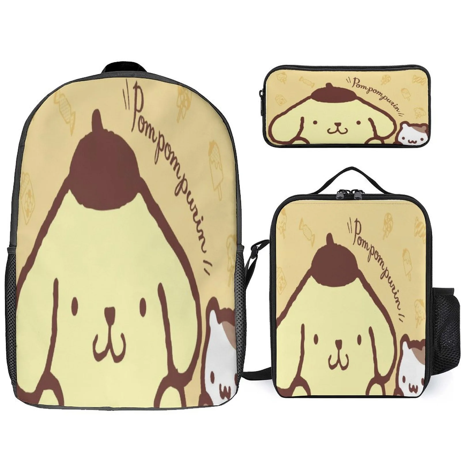 Unisex Kid Pom Pom Purin Trendy Backpack 3 in 1 Set-Classic School Bag with Cute Shoulder Bag Pencil Box for Little Boys
Unisex Kid Pom Pom Purin Trendy Backpack 3 in 1 Set-Classic School Bag with Cute Shoulder Bag Pencil Box for Little Boys