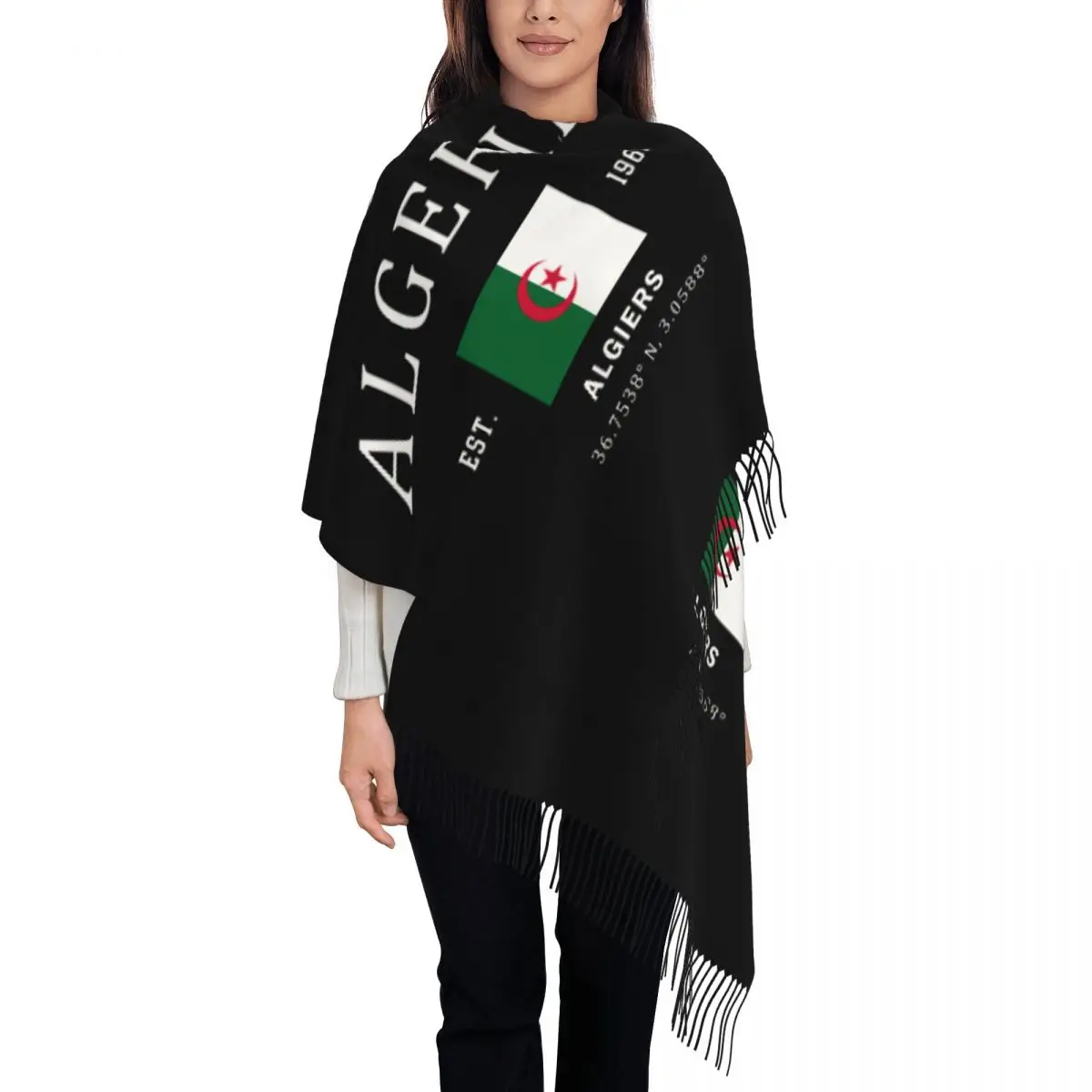Custom Ladies Large Algeria Flag Scarves Women Winter Soft Warm Tassel Shawl Wraps Algerian Pride Patriotic Scarf
Custom Ladies Large Algeria Flag Scarves Women Winter Soft Warm Tassel Shawl Wraps Algerian Pride Patriotic Scarf