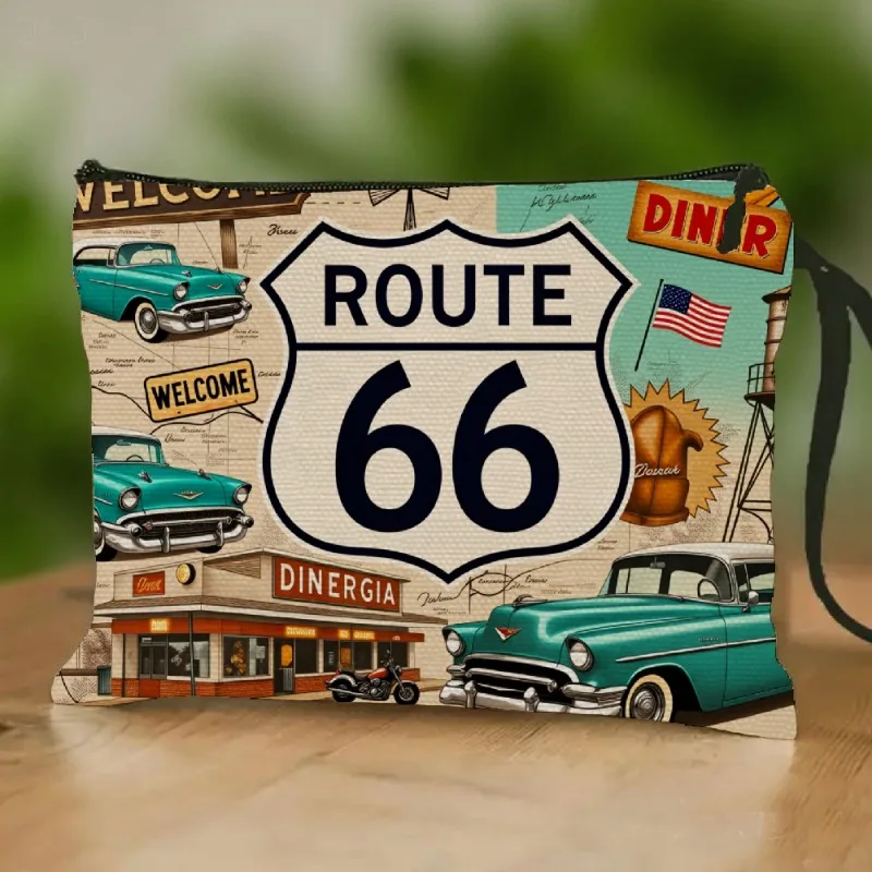 Retro Car & Highway Print Wristlet Toiletry Bag - Zippered Travel with Top Handle, Lightweight Suitable for Travel & Daily Use,
Retro Car & Highway Print Wristlet Toiletry Bag - Zippered Travel with Top Handle, Lightweight Suitable for Travel & Daily Use,