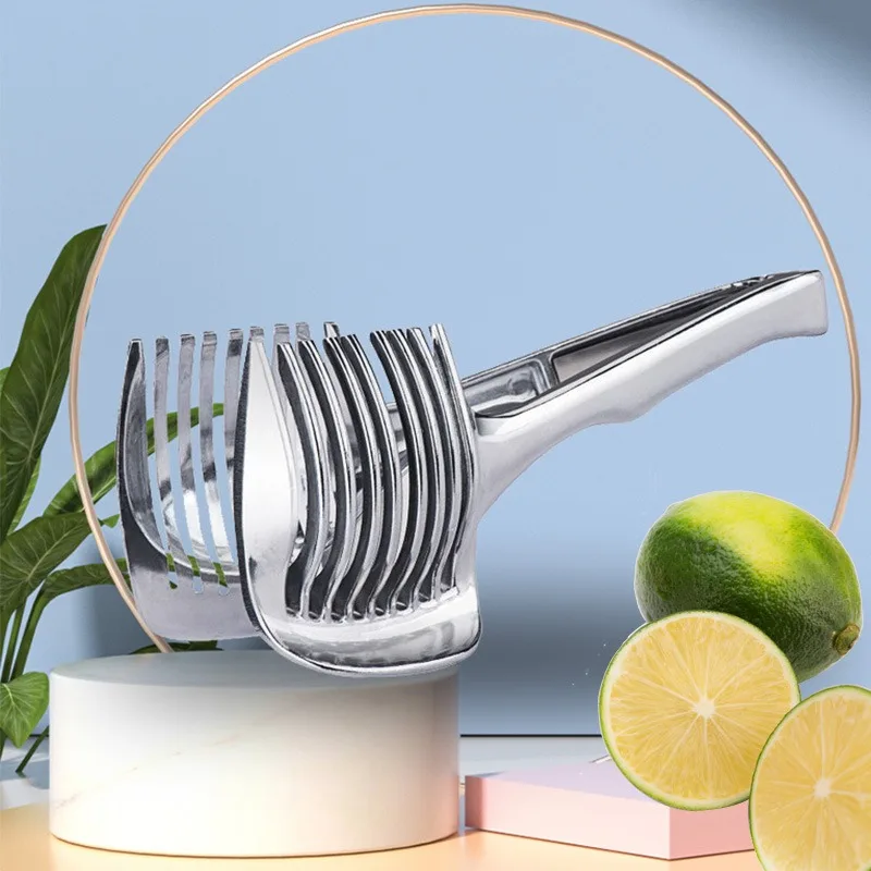 Stainless Steel Kitchen Handheld Orange Lemon Slicer Tomato Cutting Clip Fruit Slicer Onion Slicer KitchenItem Cutter Accessorie
Stainless Steel Kitchen Handheld Orange Lemon Slicer Tomato Cutting Clip Fruit Slicer Onion Slicer KitchenItem Cutter Accessorie