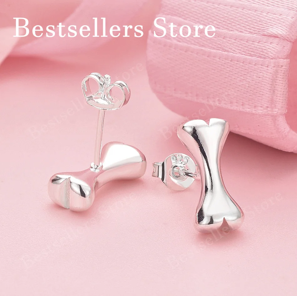 925 Sterling Silver Simple Cute Bone Stud Earrings for Women Fashion Gifts Jewelry Wedding Party Accessories
925 Sterling Silver Simple Cute Bone Stud Earrings for Women Fashion Gifts Jewelry Wedding Party Accessories