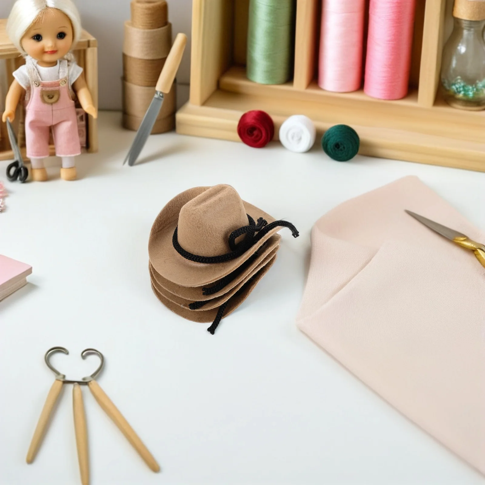 4pcs Mini 1:6 Scale Miniature Cowgirl Hats For Crafts Flocked Western Tiny Cowboy Hats Decorative Cake Toppers - Party Favor
4pcs Mini 1:6 Scale Miniature Cowgirl Hats For Crafts Flocked Western Tiny Cowboy Hats Decorative Cake Toppers - Party Favor