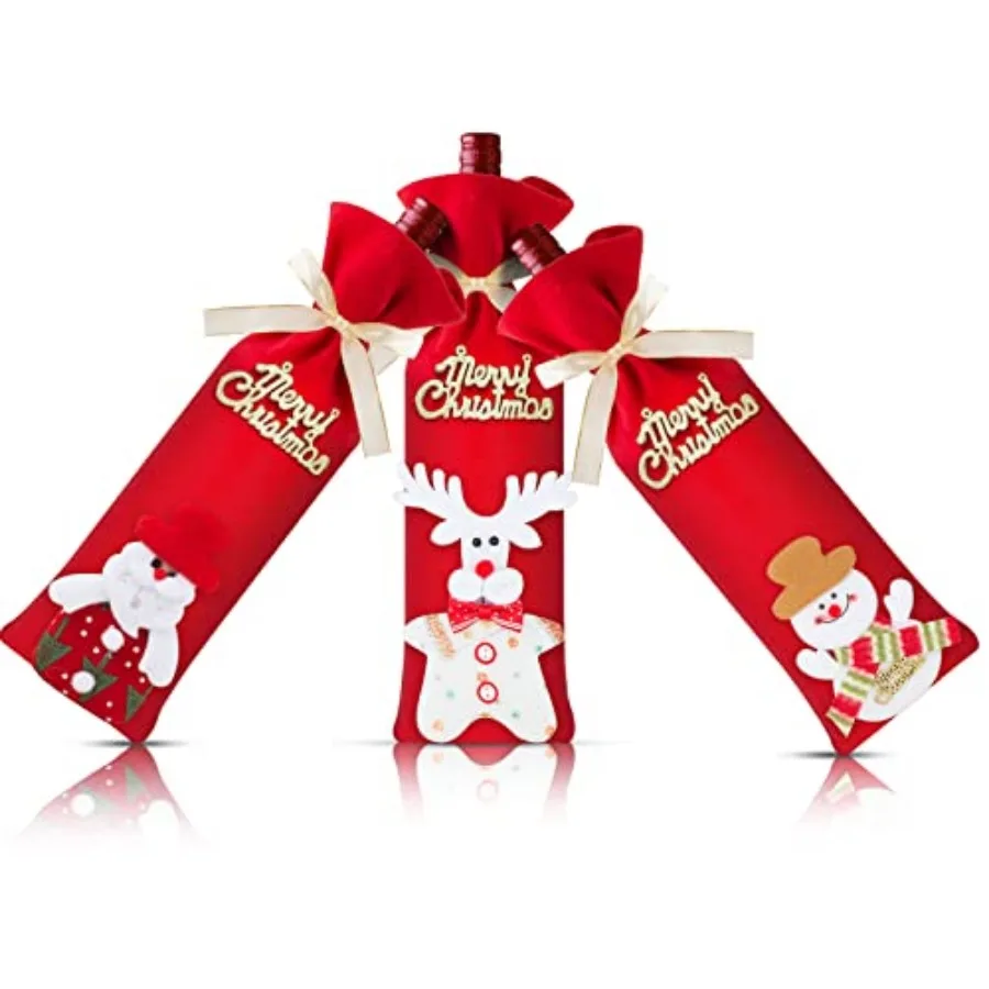 3pcs Christmas Wine Bottle Gift Bags Cute Merry Christmas Wine Bottle Covers with Ribbon for Holiday Party gift wine bags Santa
3pcs Christmas Wine Bottle Gift Bags Cute Merry Christmas Wine Bottle Covers with Ribbon for Holiday Party gift wine bags Santa