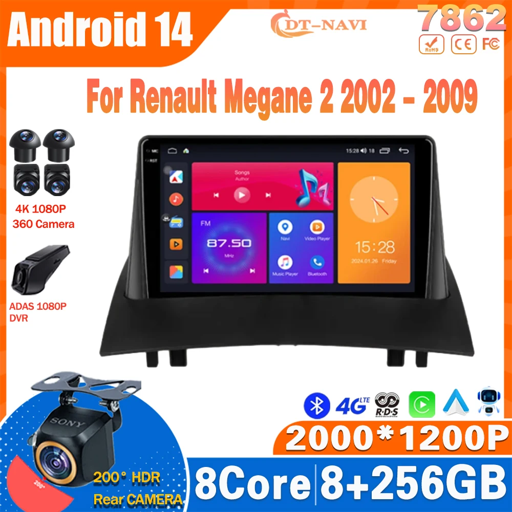 Android 14 GPS Car Radio For Renault Megane 2 2002 - 2009 Auto Radio Stereo Head Unit Multimedia Player GPS Navigation 5G WIFI
Android 14 GPS Car Radio For Renault Megane 2 2002 - 2009 Auto Radio Stereo Head Unit Multimedia Player GPS Navigation 5G WIFI