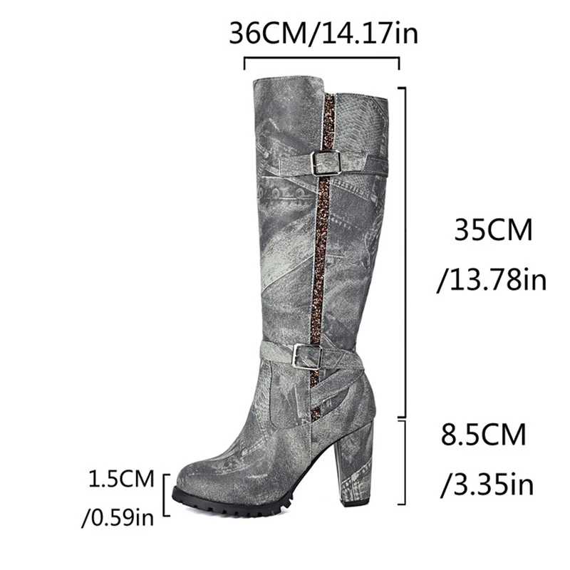 SIMLOVEYO Women Knee High Boots Print Round Toe Block Heels 8.5cm Buckles Extra Big Size US17 49 48 Vintage Riding Booties
SIMLOVEYO Women Knee High Boots Print Round Toe Block Heels 8.5cm Buckles Extra Big Size US17 49 48 Vintage Riding Booties