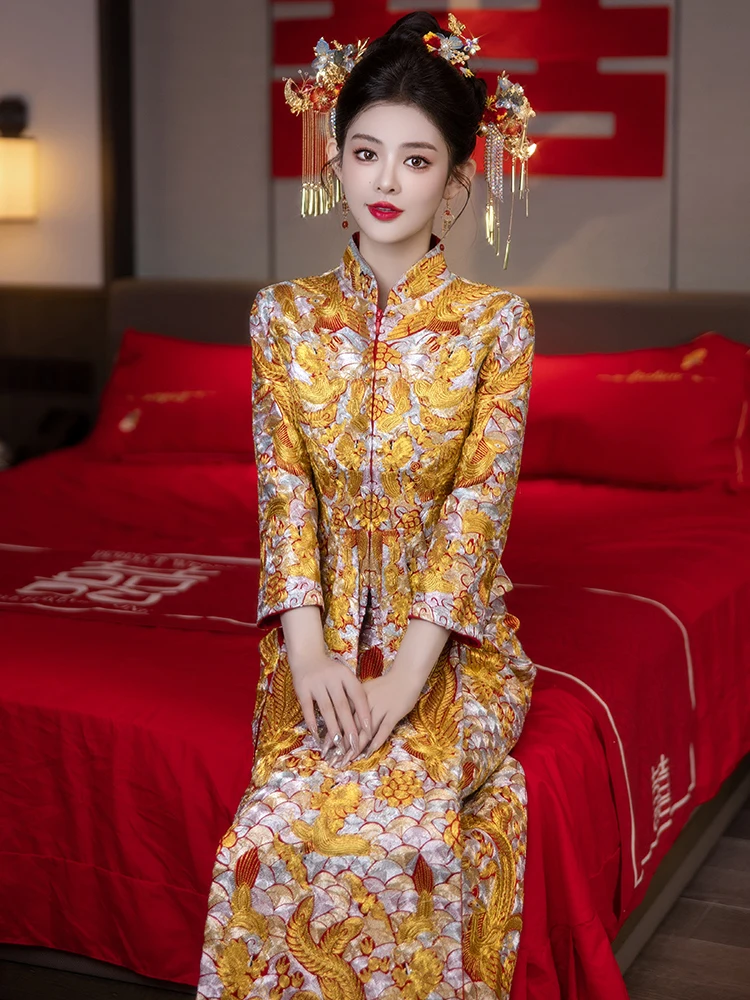 New 2025 Dragon And Phoenix Dr Wedding Dr for Brides High End Drinking Ceremony Chinese Sle Small Size Wedd...
New 2025 Dragon And Phoenix Dr Wedding Dr for Brides High End Drinking Ceremony Chinese Sle Small Size Wedd...