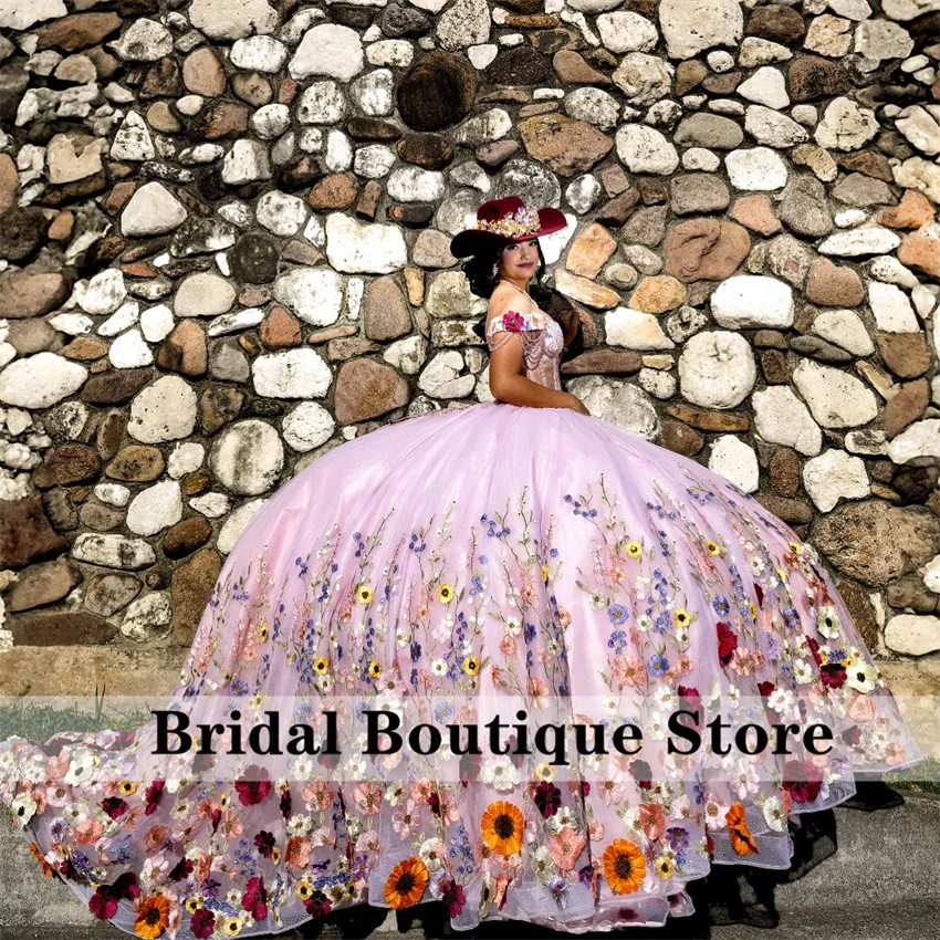Pink Luxury Sweet 16 Quinceanera Dresses Flowers Beads Applique Pearls Princess Ball Gown Vestidos De 15 Años Customized
Pink Luxury Sweet 16 Quinceanera Dresses Flowers Beads Applique Pearls Princess Ball Gown Vestidos De 15 Años Customized